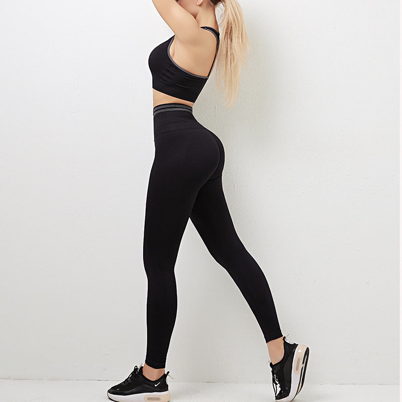 Seamless Sports Bra & High-Waist Leggings Set Women - Workout Gym Activewear Two-Piece Outfit