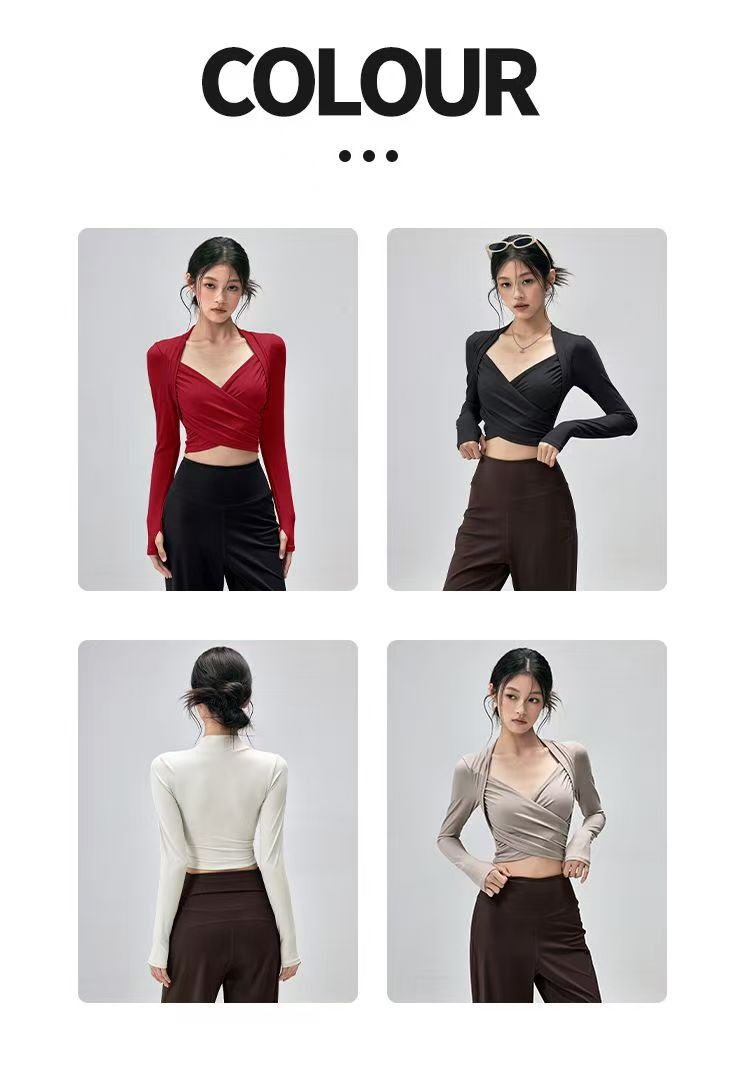 Fitness Top with Chest Pads Women - Tight-Fitting Long Sleeve Yoga Activewear Bare Feel Top