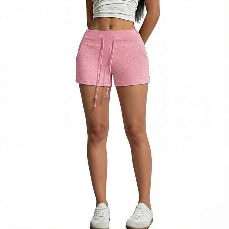 High Waist Athletic Shorts Women Men Casual Solid Color Drawstring Safety Shorts 3/4 Length Polyester Sweatpants - S-2XL