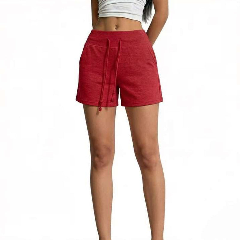 High Waist Athletic Shorts Women Men Casual Solid Color Drawstring Safety Shorts 3/4 Length Polyester Sweatpants - S-2XL