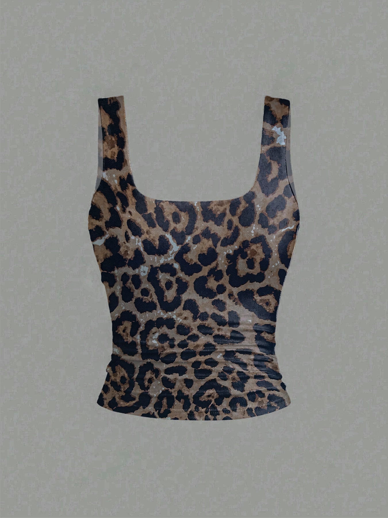 Sexy Leopard Print Cami Top Women - Slim Fit Spaghetti Strap Camisole Tank Top with Slight Stretch