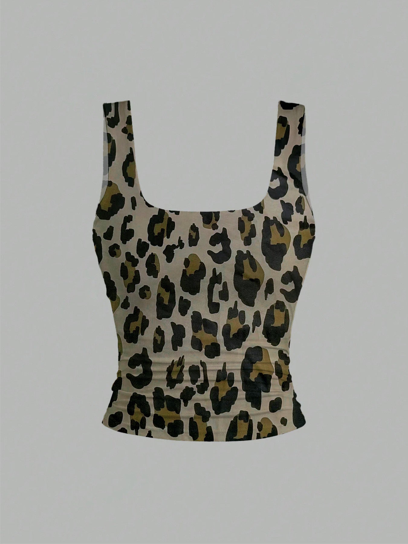 Sexy Leopard Print Cami Top Women - Slim Fit Spaghetti Strap Camisole Tank Top with Slight Stretch