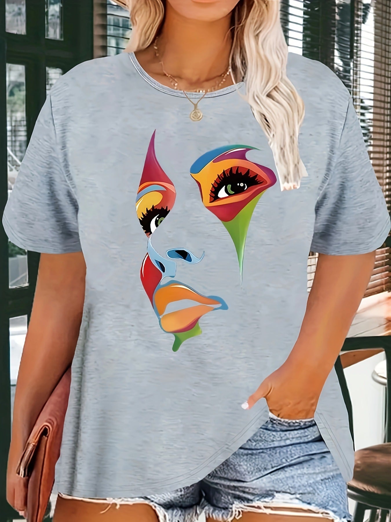 Summer All-Match Crew Neck Top Women - Japanese Style Relaxed Fit Printed T-Shirt