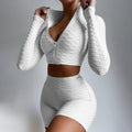 Tummy Control Butt Lift Yoga Fitness Set Women - Long Sleeve Top & Shorts Tracksuit